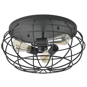 16.94 in. 3-Lights Flush Mount Ceiling Light Fixtures Metal Round Ceiling Light for Hallway Farmhouse Entryway
