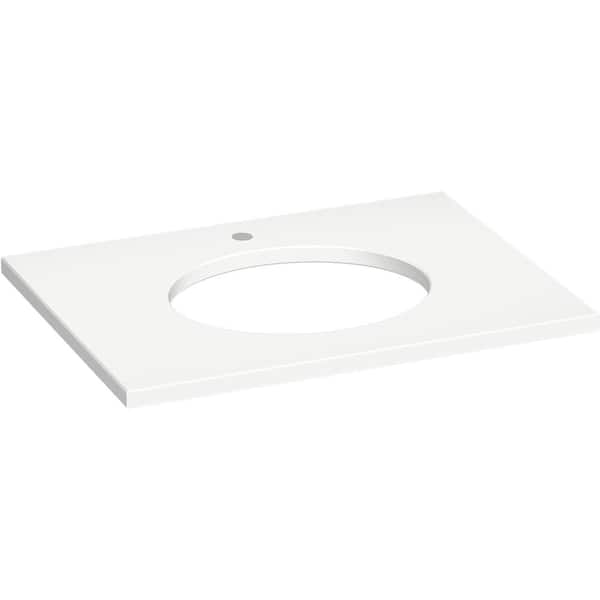 KOHLER Silestone 31 in. W x 22.4375 in. D Quartz Oval Cutout with Vanity Top in Miami White