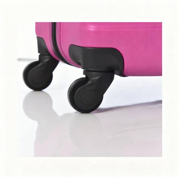 LIVACA 4-Piece Pink Lightweight Hardside Spinner TSA Lock