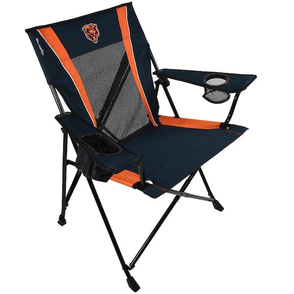 ITOPFOX Premium Pro Football Chicago Bears Dark Navy Blue and Orange Polyester Camping Chair with Cup Holder
