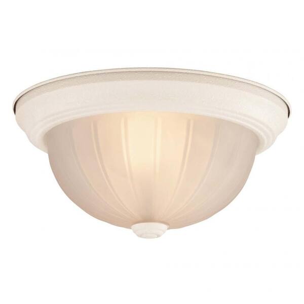 Illumine Lisa 2-Light Textured White Flush Mount