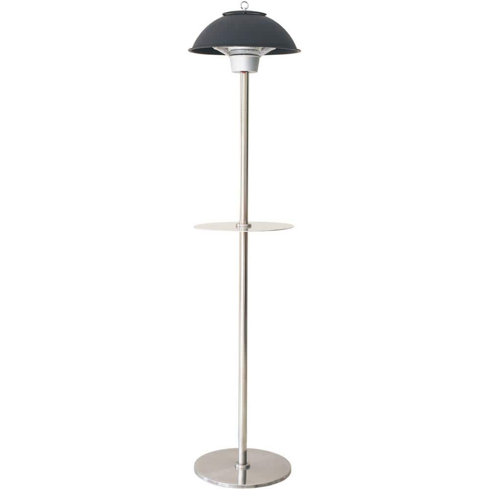 Hanover Black Stainless Steel Electric Infrared Patio Heater with Built-in Table