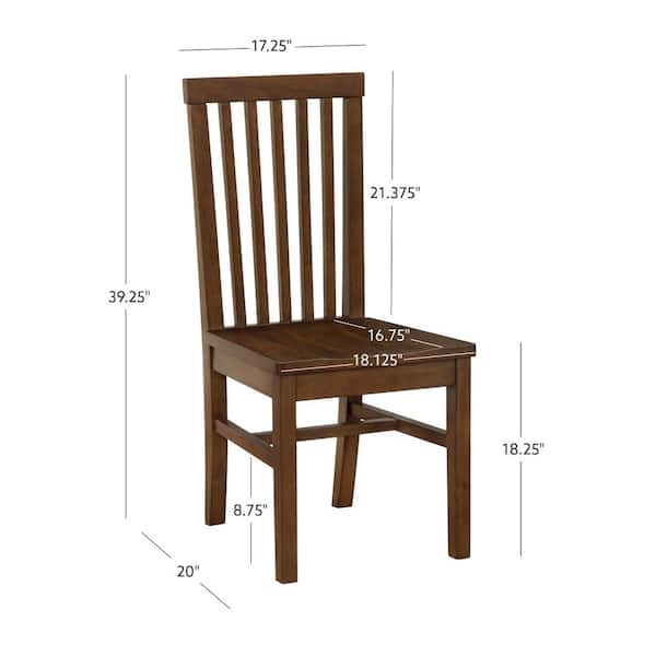 Linon Home Decor Terryn Walnut Wood Seat Side Dining Chair (Set of