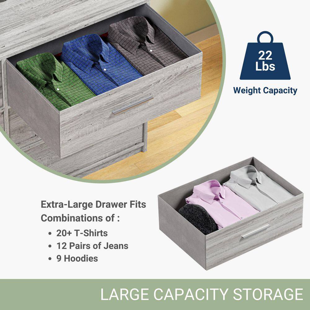 Grey 6-Drawer 44.5 in. Wide Dresser - thumbnail 4