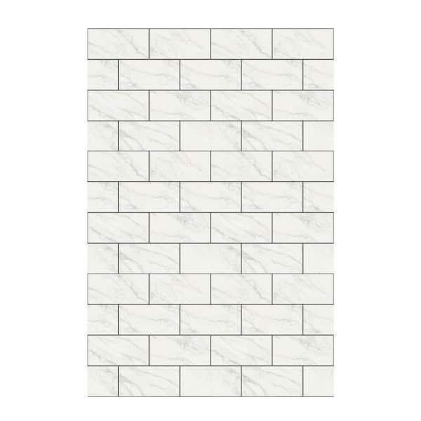 12 in. x 12 in. Vinyl Peel and Stick Backsplash Tile, Wall Subway Tile in White for Kitchen and Bathroom (12-Pack)