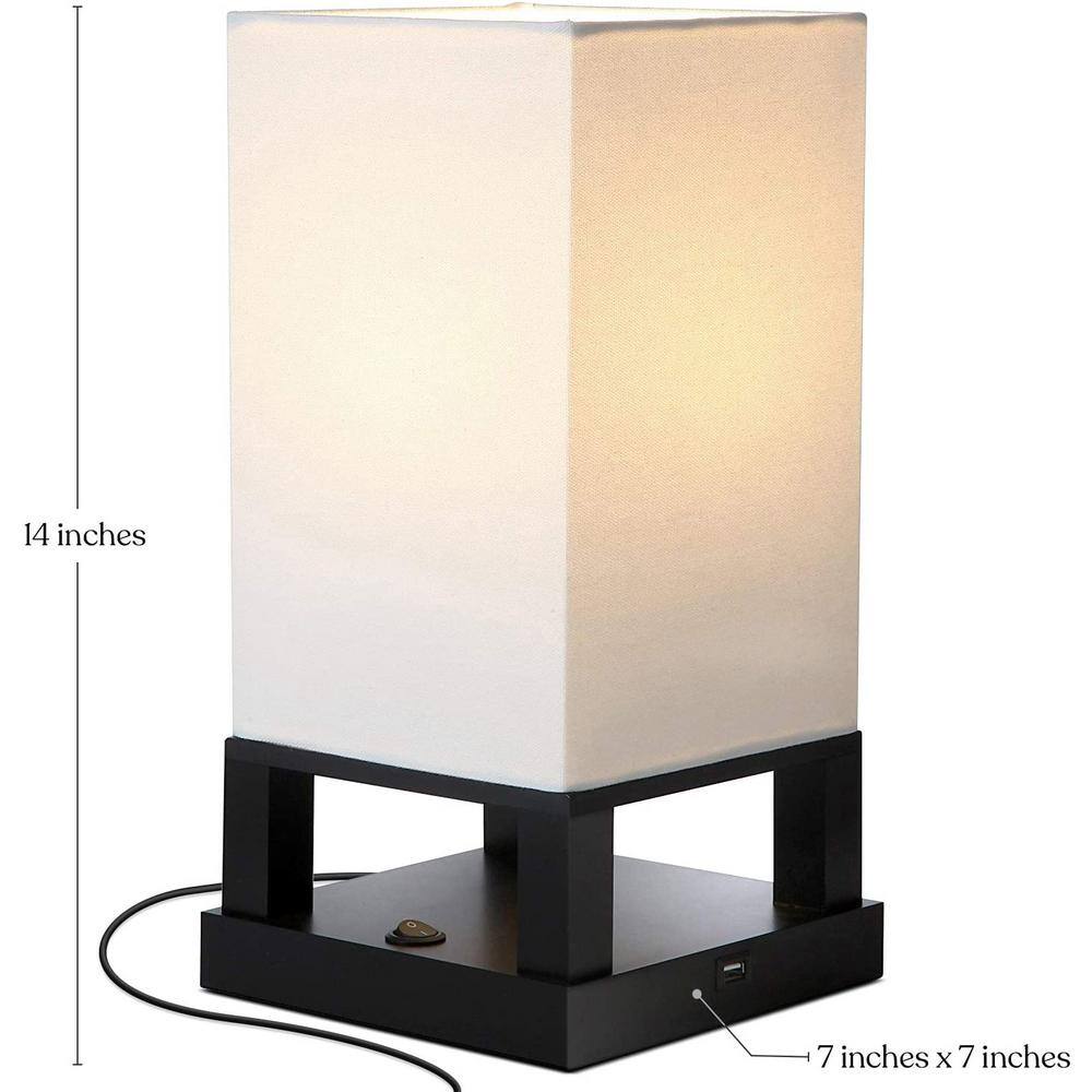 Classic Black Modern USB Charging Table Lamp