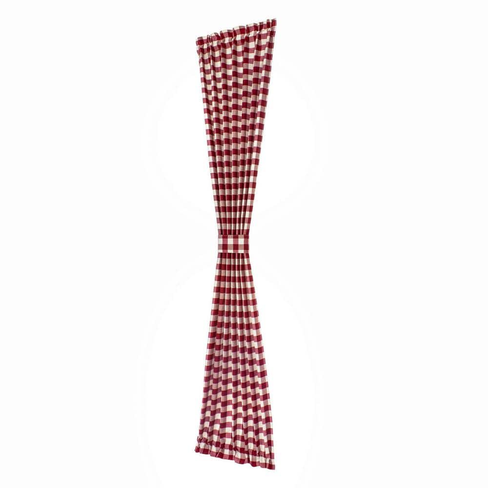Buffalo Check 25 in. W x 72 in. L Polyester/Cotton Light Filtering Door Panel and Tieback in Burgundy price history on PriceWatchPro