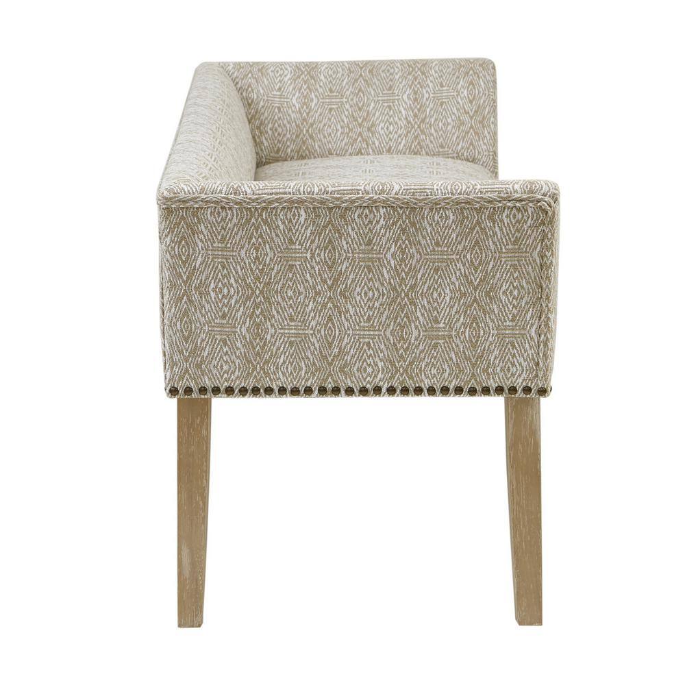 Madera Flared Arms Upholstered Storage Bench in Taupe