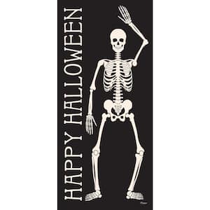36 in. x 80 in. Happy Halloween Skeletons Front Door Decor Mural