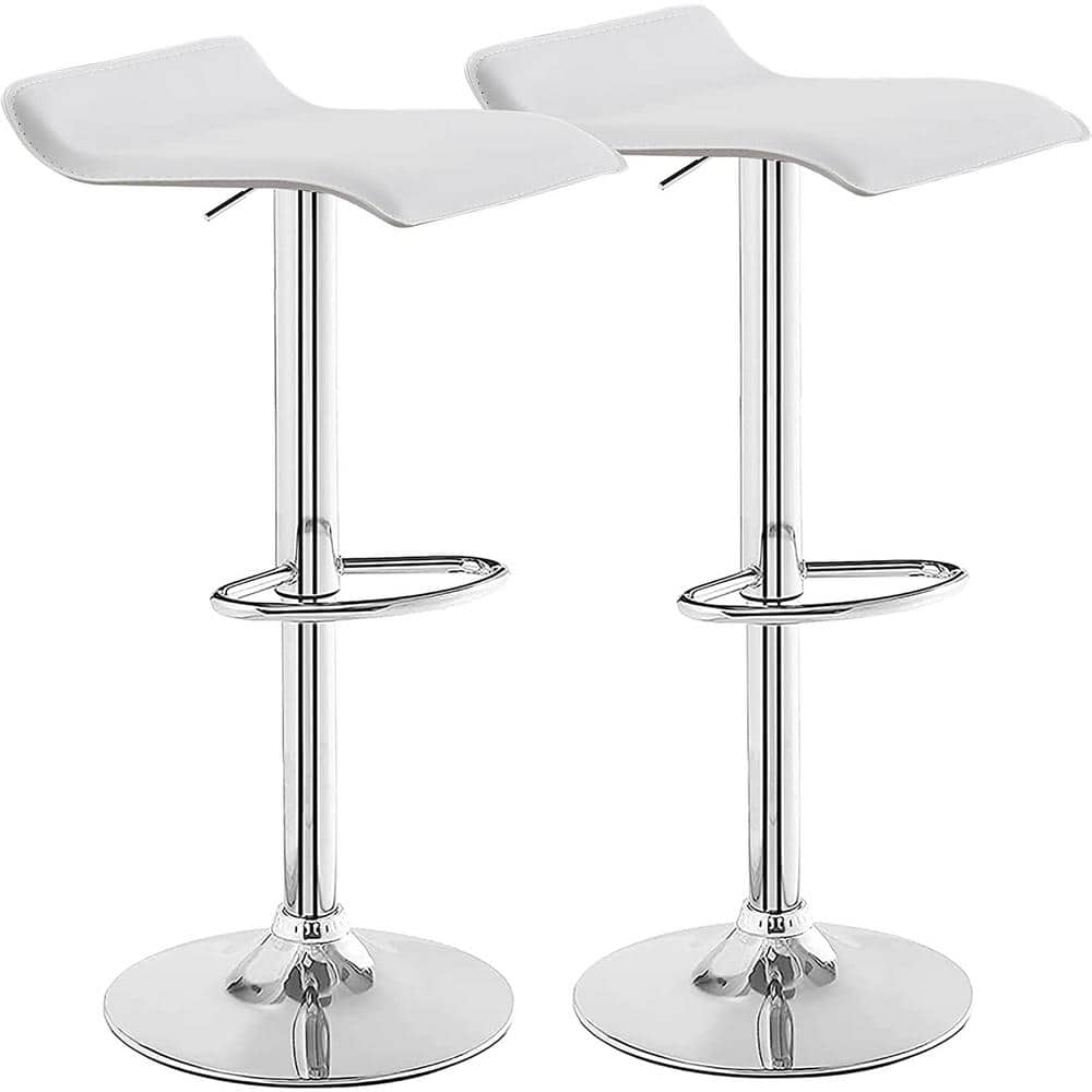 VECELO Set of 2 Barstools, Adjustable Swivel Bar Stools with PU Leather
