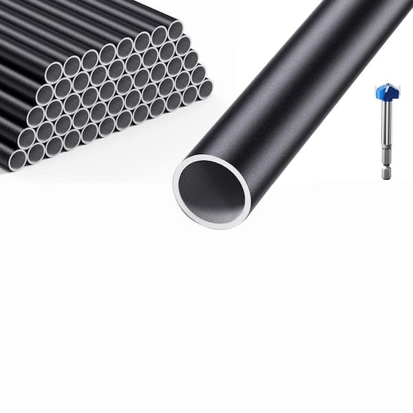 26 in. x 0.75 in. Matte Black Aluminum Stair Railing Kit 50 Pack Deck Balusters Spindles Durable Easy Install