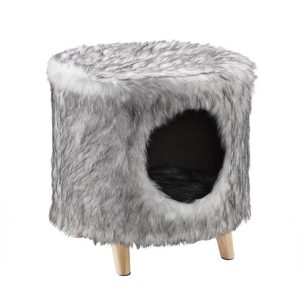 Sam's Pets Pufak 16 in. Gray Cat Tree Cylinder SP-CT1271GY - The