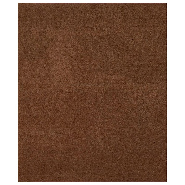 Garland Rug Gramercy 5 ft. x 6 ft. Cinnamon Brown Solid Color Plush Polypropylene Rectangle Bath Rug