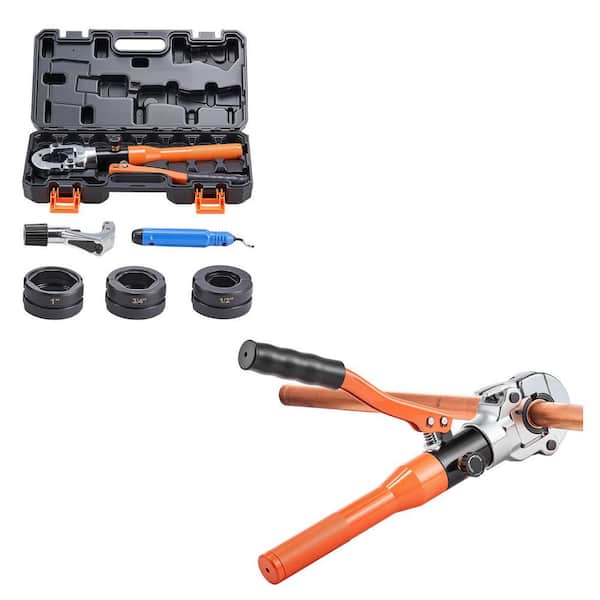 Copper Pipe Crimping Tool, Hydraulic Driven Pro Press Tool, Copper Tube Fittings Crimper for Narrow Spaces