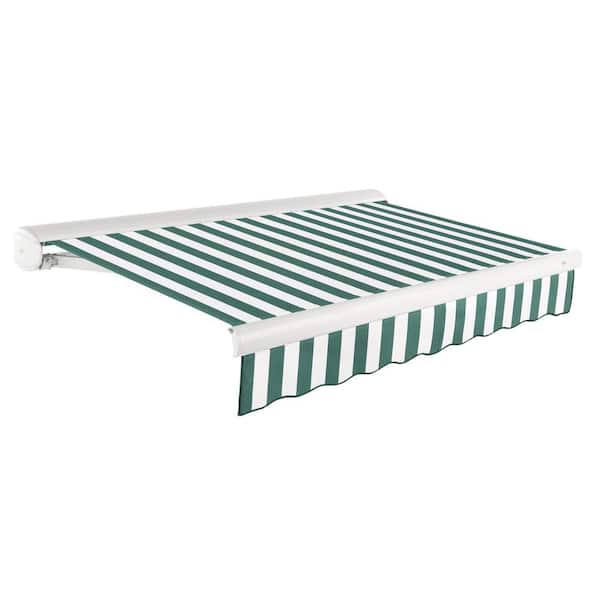 AWNTECH 20 ft. Key West Cassette Manual Retractable Awning (120 in. Projection) Forest/White