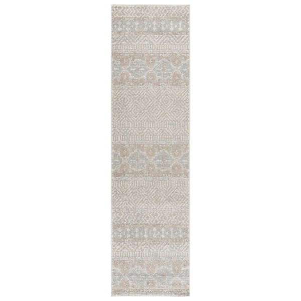 Madison 2 ft. x 8 ft. Gray Tribal Runner Rug