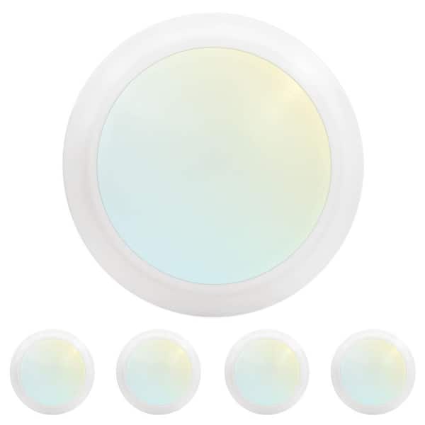 LUXRITE 6 in. LED Disk Lights, Dimmable Flush Mount, 5CCT 2700K - 5000K, 12.5 Watt, 1000LM, Damp Rated 4 Pack