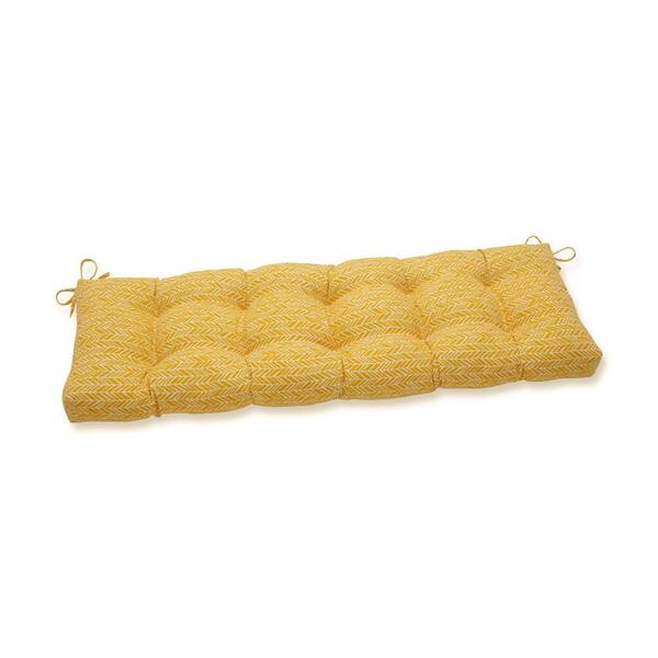 Pillow Perfect Other Rectangular Outdoor Bench Cushion in Yellow