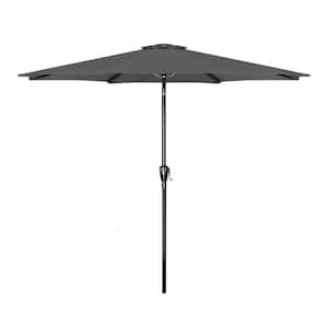 9 ft. Steel Patio Umbrella in Grey for Outdoor, Yard