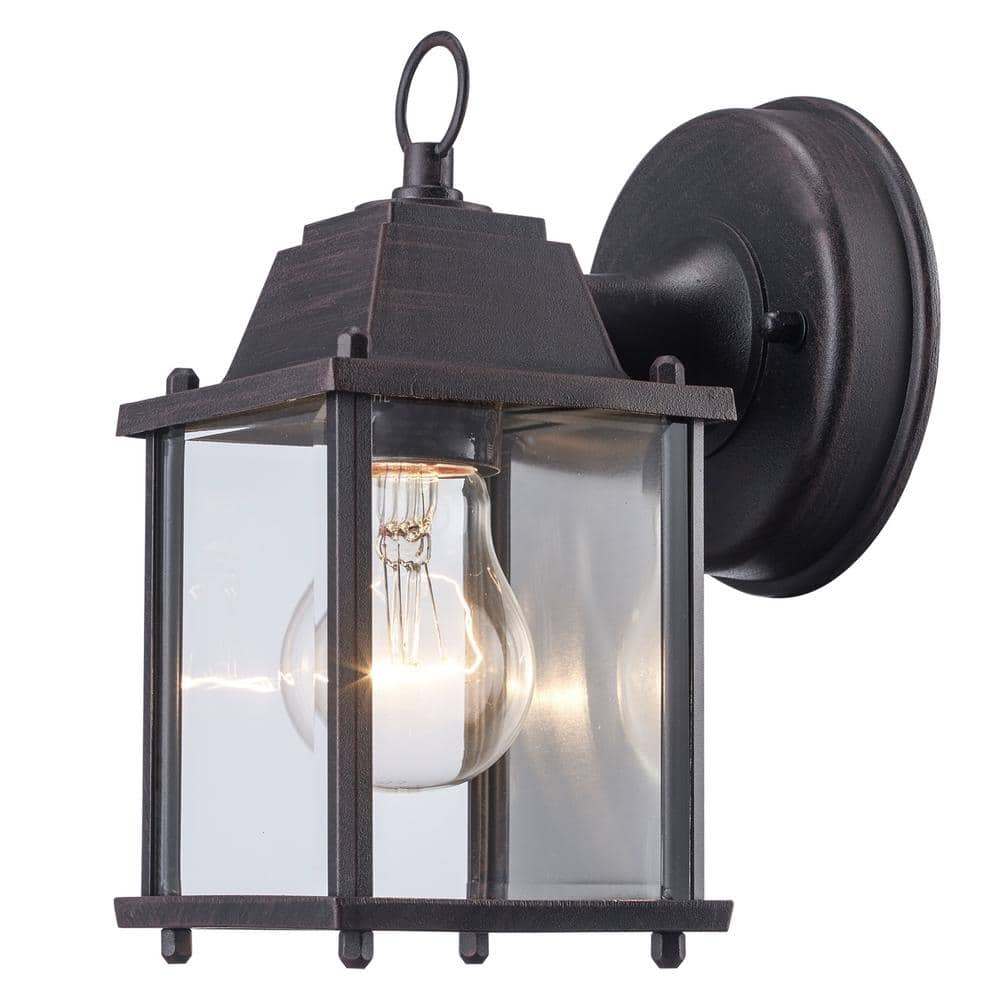 UPC 736916004558 product image for Patrician 1-Light Rust Outdoor Wall Light Fixture with Clear Glass | upcitemdb.com