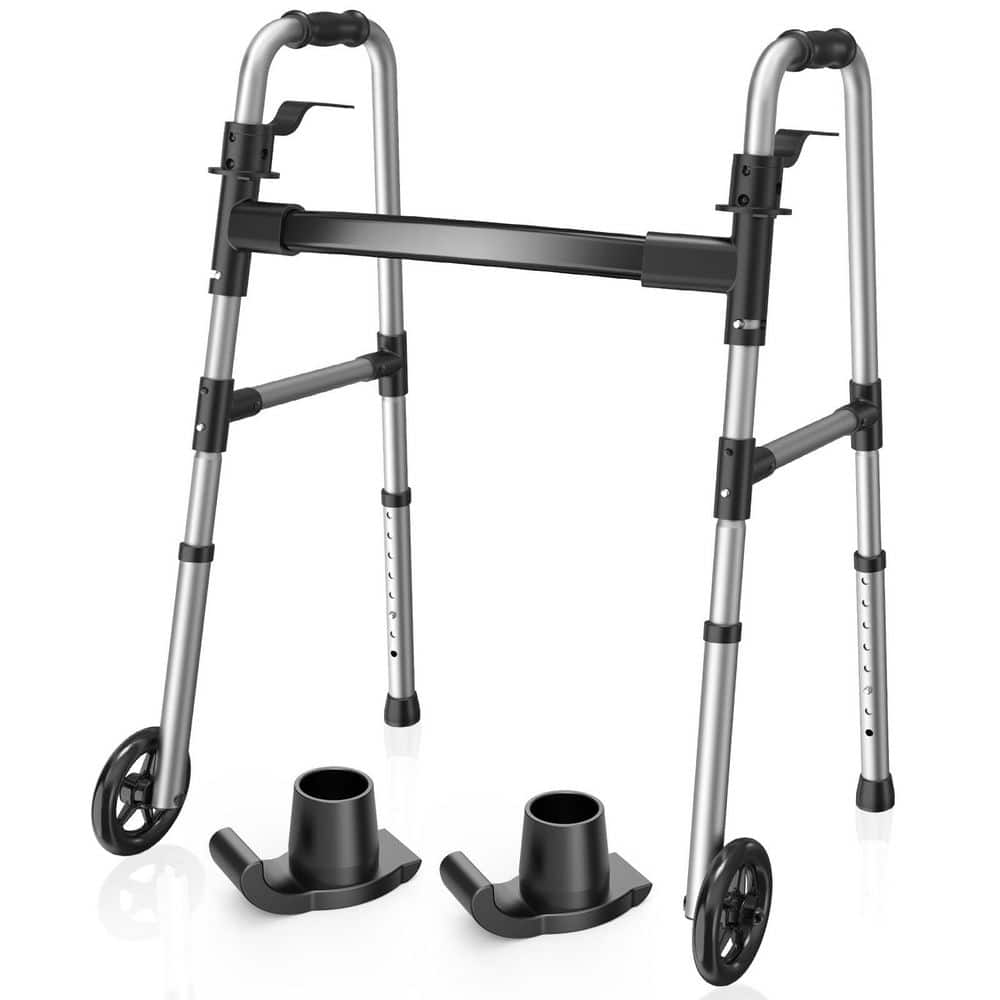 Folding Walker with 2 Skis and 5 in. Wheels, Lightweight Walkers for Seniors and Adults price history on PriceWatchPro