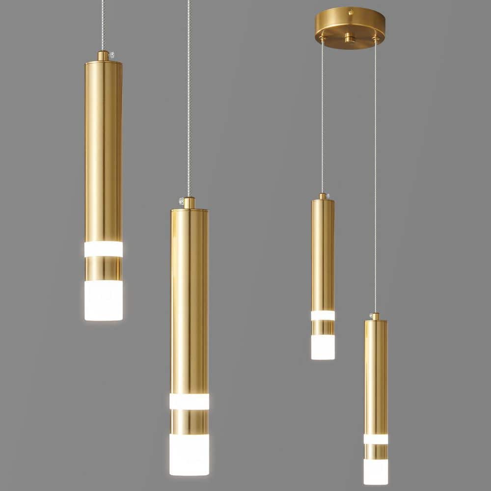 Home Lighting 1.57 in. 2-Light Gold Modern Dimmable Integrated LED Pendant Light For Kitchen Island（JP-082-2Y） price history on PriceWatchPro