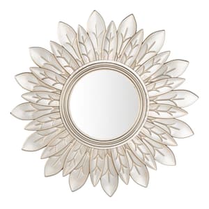 Alba Sunburst 30.3 in. X 30.3 in. Champagne Framed Mirror