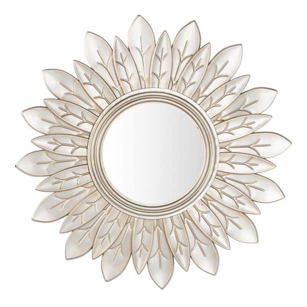 SAFAVIEH Alba Sunburst 30.3 in. X 30.3 in. Champagne Framed Mirror