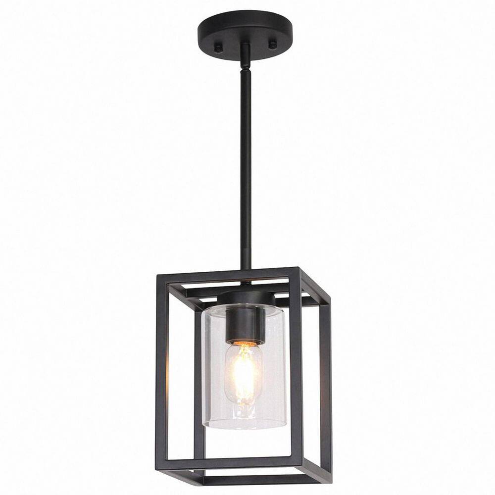 Vintage 1-Light Classic American Black Pendant Light with Metal Frame and Glass Shade E26 for Dining Room and Kitchen price history on PriceWatchPro