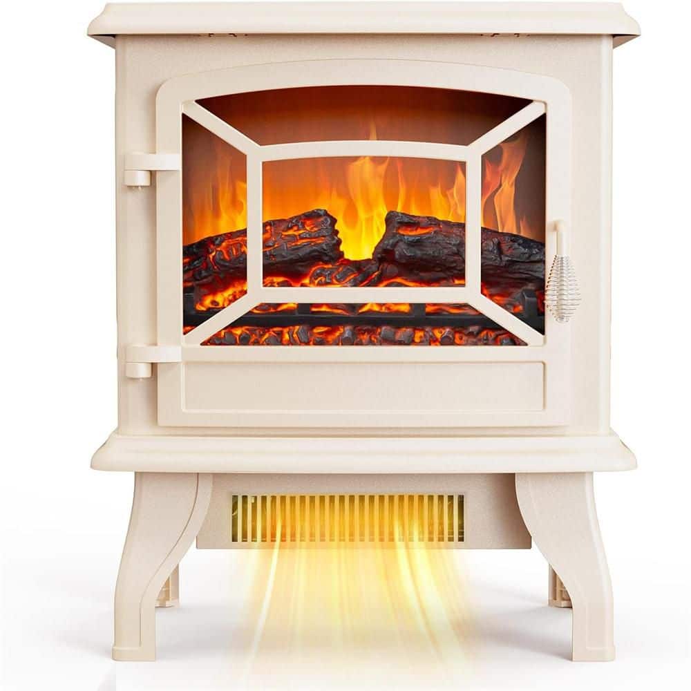 17 in. Freestanding Electric Fireplace Stove in Beige price history on PriceWatchPro