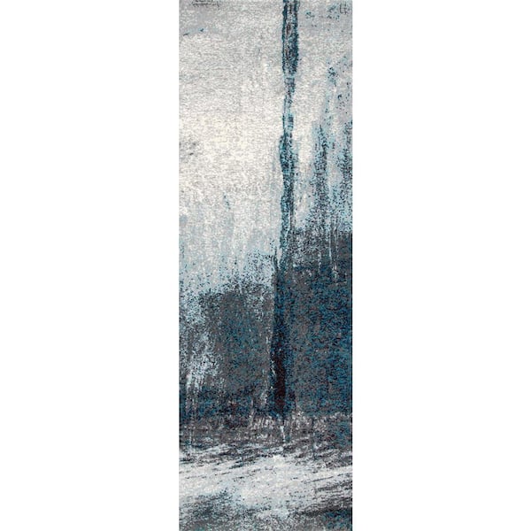 nuLOOM Noreen Abstract Gray 3 ft. x 8 ft. Runner Rug