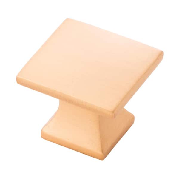 HICKORY HARDWARE Studio 1-1/4 in. Square Brushed Golden Brass Knob (10-Pack)