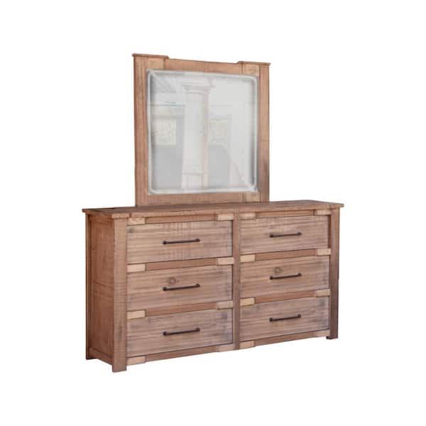 Benjara Brown 6-Drawer 67 in. W Dresser Without Mirror
