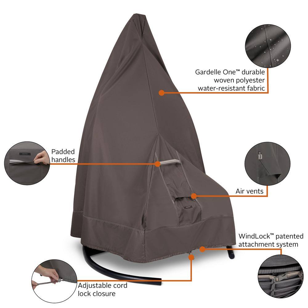 Dark Taupe Water-Resistant Hanging Chaise Lounge Cover