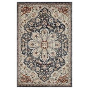 Malanie Charler Blue 9 ft. 10 in. x 12 ft. 10 in. Geometric Polypropylene Indoor Area Rug
