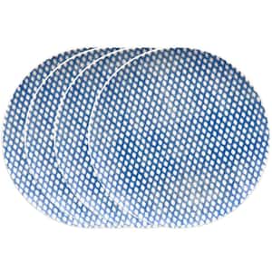 Blue Hammock 9-1/2 in. Blue Porcelain Dots Coupe Salad Plates (Set of 4)