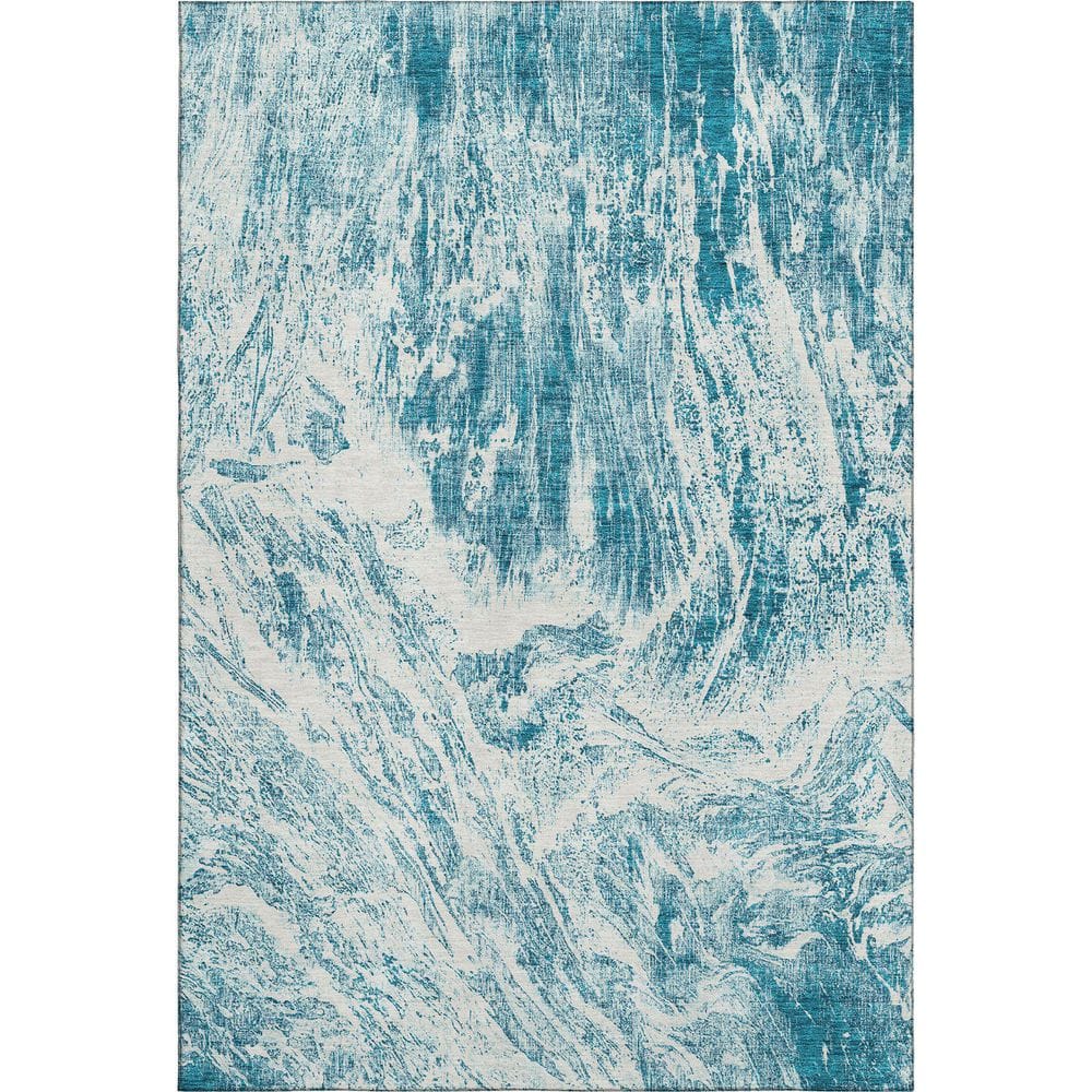 Addison Rugs Mayfield Premium Machine Washable Abstract AMF971 Teal 9 ...