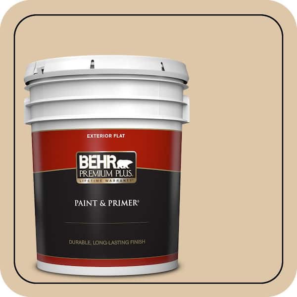 BEHR PREMIUM PLUS 5 gal. #PPU4-13 Sand Motif Flat Exterior Paint & Primer