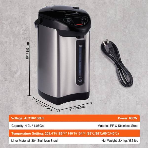 4L Instant Hot Water Dispenser - 2600W Fast Boil, 7 Temps & 7 Volumes, Filter Included, LED Display-1039951
