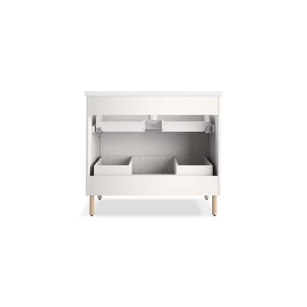 KOHLER Spacity 35.98in. Single Sink Floating White Bath Vanity with White Quartz Top Assembled