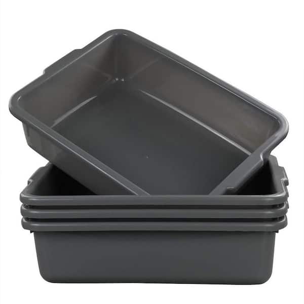 NVNOO 18 in. Concrete Cement Mixing Tray for Household, RV, Camping Commercial Suitcase, Dark Gray (4-Pack)
