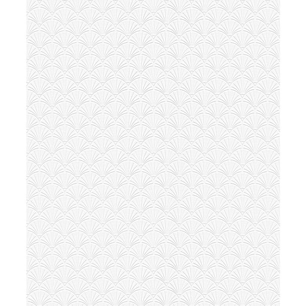 Seabrook Designs Erismann Deco Scallop Paintable Paper Nonwoven Wallpaper Roll 57.5 sq. ft.