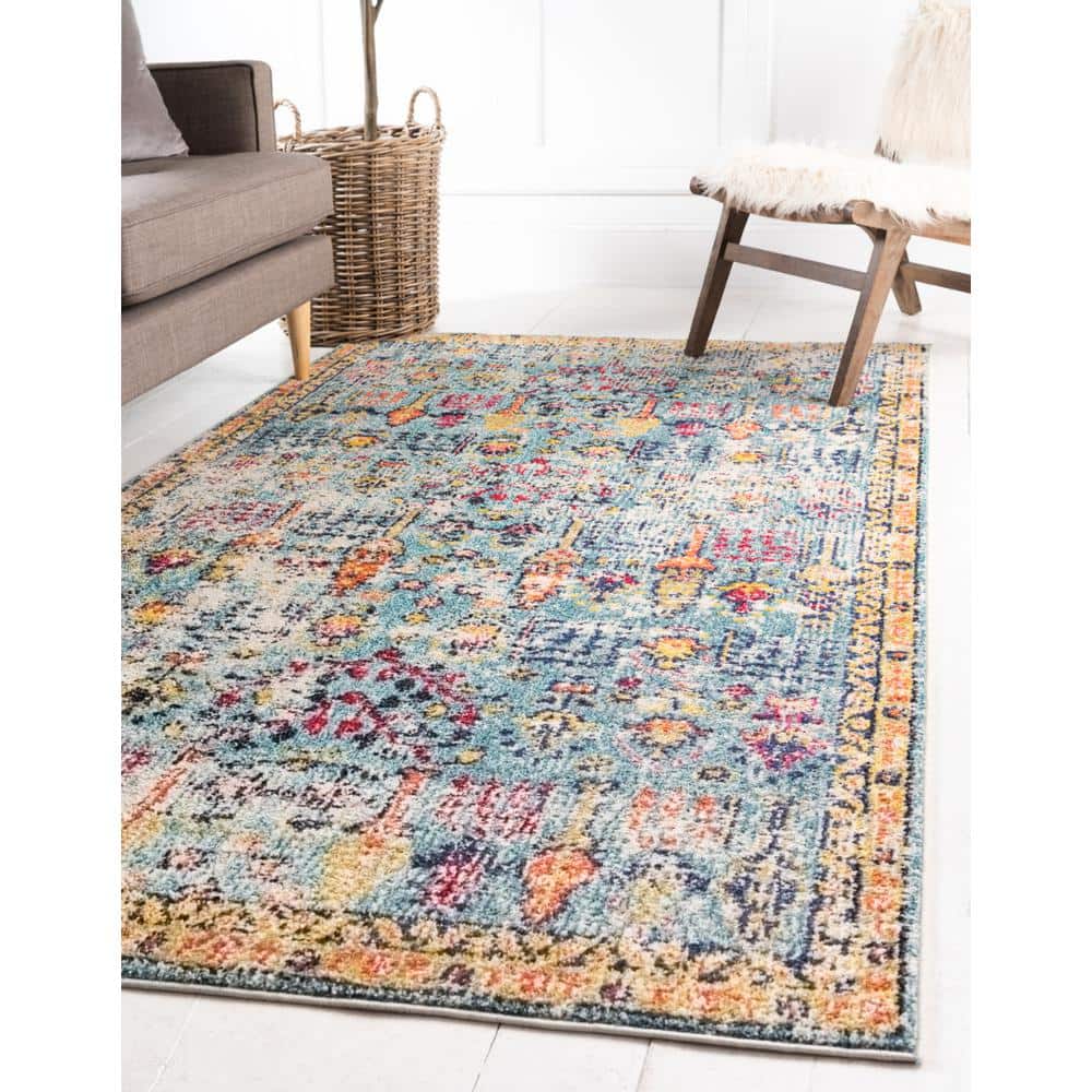 Monterey Blue 8' x 10' Stain-Resistant Polypropylene Rug