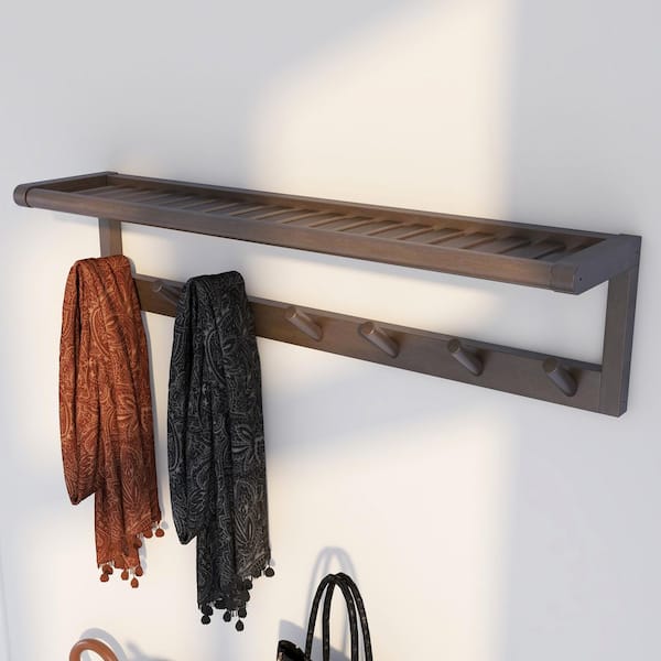 Coat Rack Timber Entryway Hooks Peg Rack Peg Shelf Wooden Hooks