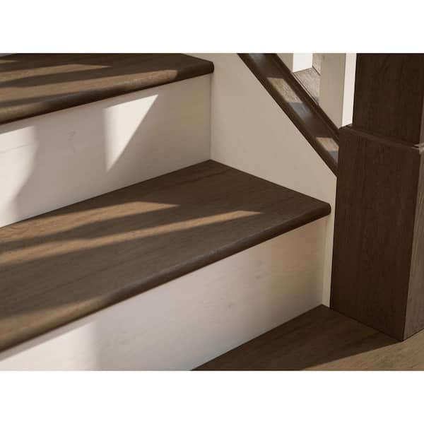 House, Home and More Set of 12 Adhesive Carpet Stair Treads - Praline Brown - 8 in. x 27 in.