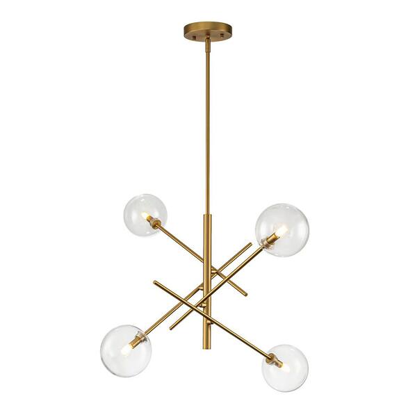 Hunter Nolita 4-Light Satin Gold Modern/Contemporary Led Chandelier