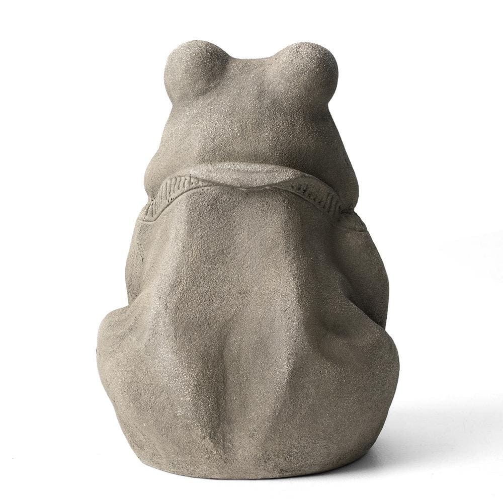16.75" Gray Faux Concrete Zen-Style Frog Garden Statue