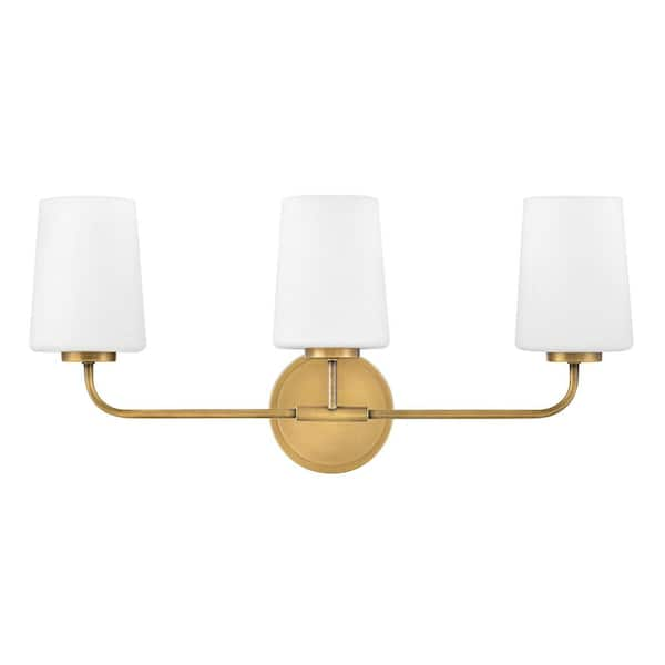 LARK Lark Kline Three Light Vanity Fixture, Heritage Brass 853453HB ...