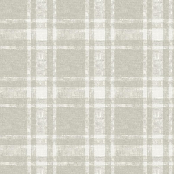 Chesapeake Antoine Taupe Flannel Matte Pre-pasted Paper Wallpaper