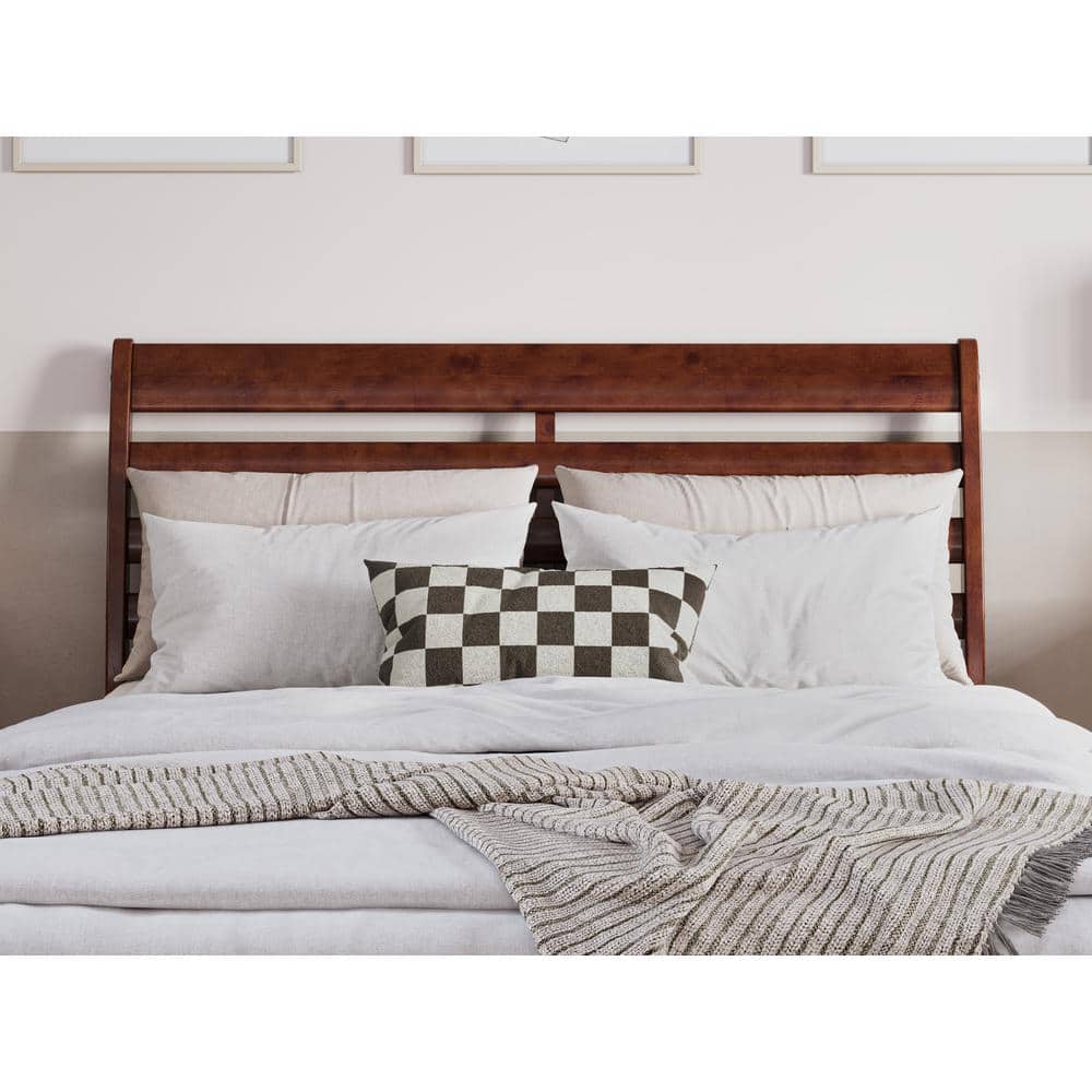 Savannah Walnut Full Solid Wood Low Profile Platform Bed